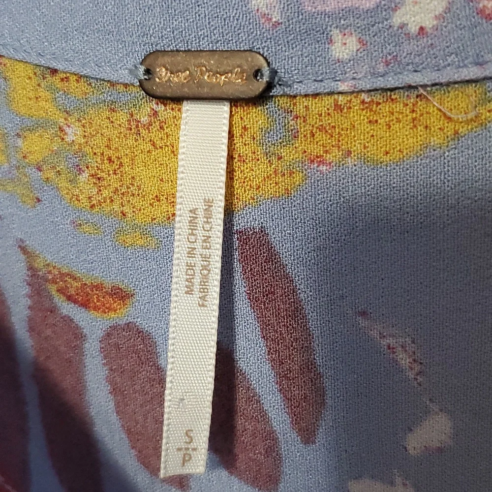 Free People Field of Butterflies High Low Tunic Top Size S
